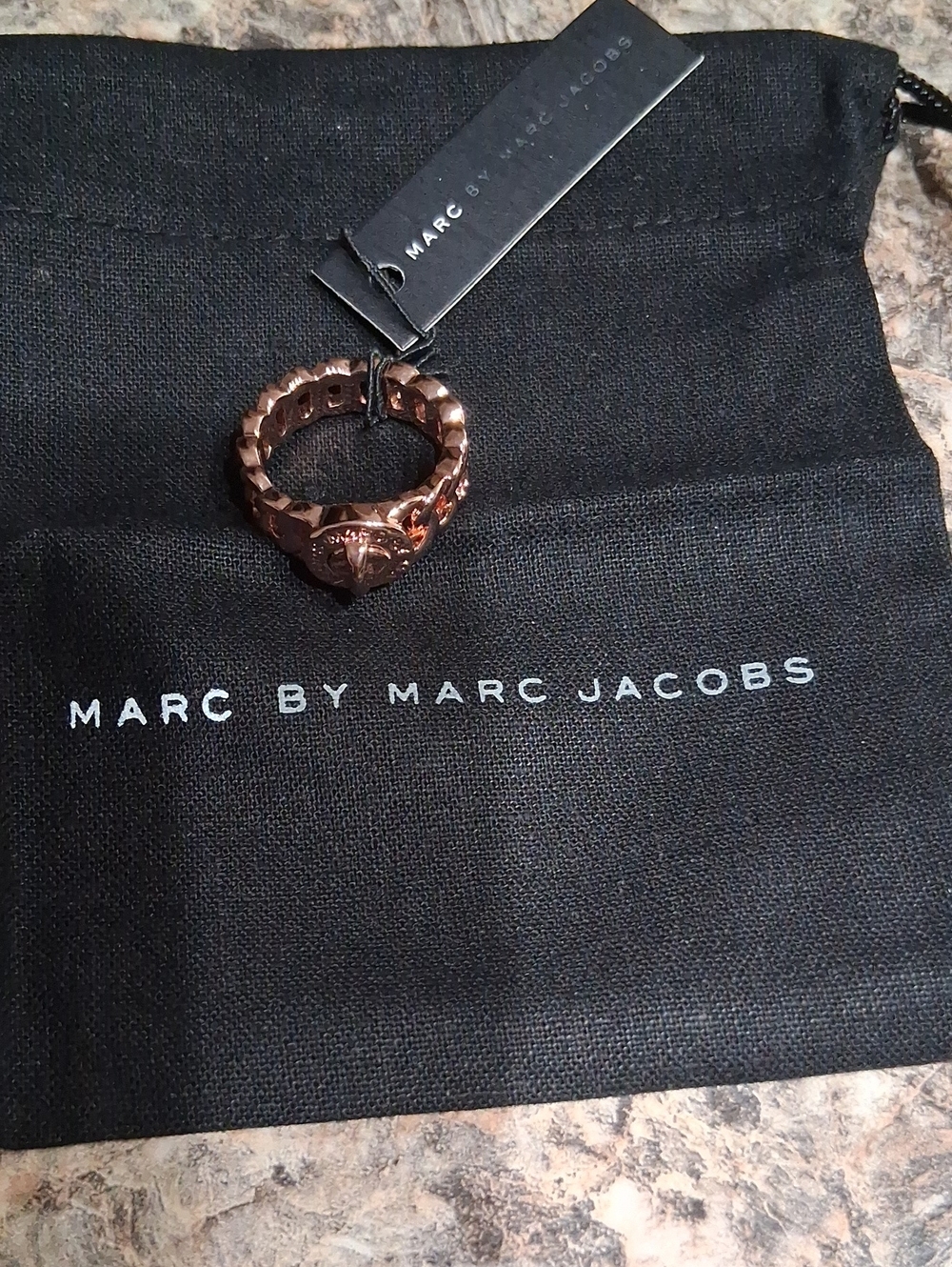 Marc by Marc Jacobs Rose Gold Ring Accent With Dust S/M